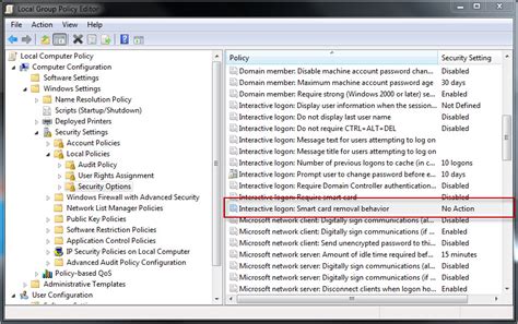 smart card removal policy windows 10|disable smart card requirement registry.